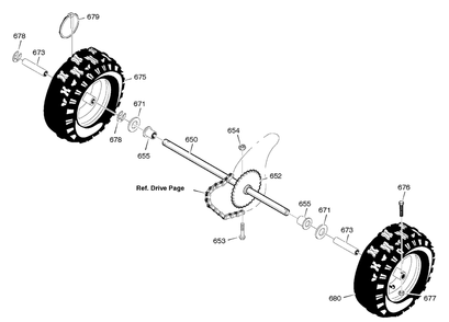 Wheels Diagram and Parts List for 629106X61A 2005 Briggs and Stratton Snow Blower